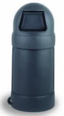 Round Top trash can  15 gallon plastic   Grey with rigid plastic liner 1307GY