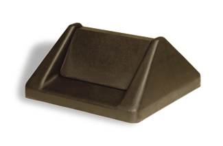 Square Trash can Lid  Brown  Swing Top Lid Peaked design makes refuse disposal easy T1600BN