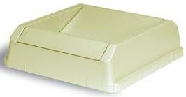 Square Trash can lids  Drop Shot Lids  Beige  Two door  center drop design 1702BE
