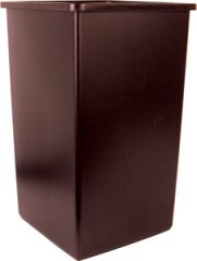 Square Trash Can 25 gallon size  Brown  Swingline plastic trash can 25BN