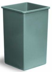 Square Trash Can 25 gallon size  Grey  Swingline plastic trash can 25GY