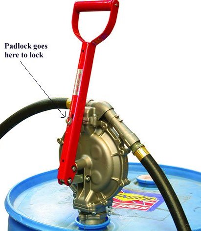Drum pump lockable Diaphragm Pump fits15 through 55 gallon drums with hose  30A1
