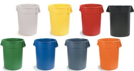 32 gallon Round Waste Container 23 inches diameter x 28 inches high Bronco