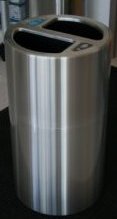 Aluminum open top trash can with Dual Open Top Recycling Trash Can and Waste Can  35 Gallon Capacity