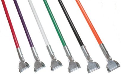 Fiberglass Dust Mop Handles HACCP compliant colors 60 inch length clip on No. 362113