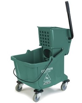 35 quart Mop bucket wringer combo green side press wringer with casters color coded