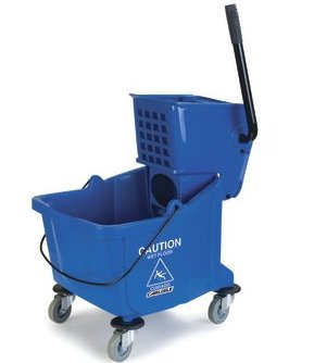35 quart Mop bucket wringer combo blue side press wringer with casters color coded