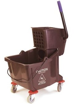35 quart Mop bucket wringer combo brown side press wringer with casters color coded