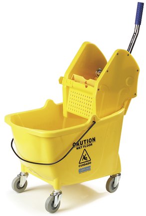 35 quart Bucket with Down Press Wringer yellow with 3 inch non marking casters