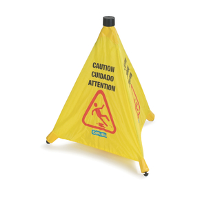 Caution Wet Floor Sign 20 inches high collapsible with storage cover tube 36942