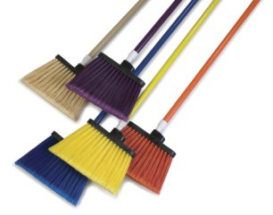 Duo Sweep  Angle Broom Color Coded Flagged tip Trim with 48 inch fiberglass handle 41082