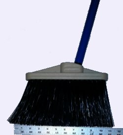 Upright broom stiff black polypropylene 5 inch trim 2 position 48 inch handle 10 inch sweep No.473DS