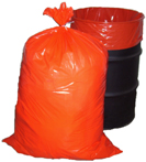 Trash Bags Orange 3 mil Super Super Heavy 55 gallon to 60 gallon size 38 x 59   50 per case