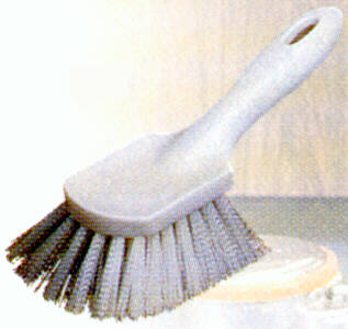 Utility brush 9 inch total length white nylon bristles