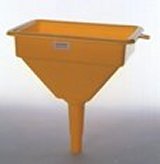 Polyethylene funnel heavy duty with screen 10 inches X 7 inches at top