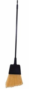 Large Angle Broom 12 inch sweeping surface with sturdy flagged tip plastic bristles
