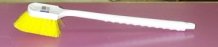 Utility brush 20 inch total length cream plastic bristles white poly block and handle
