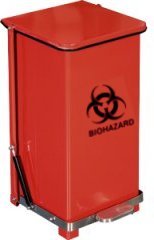 Step On Bio Hazard Can Red 12 Gallon metal