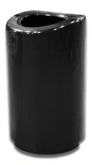 Open Top Round Trash Can  Waste Entry Open Top 35 Gallon Capacity High Gloss Black