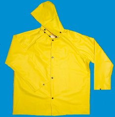 Rain Coat Nylon Neoprene .35mm Yellow with Detachable Hood  Medium
