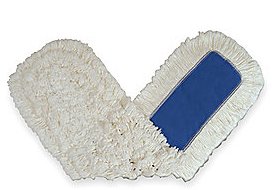 Dust mop 48 inch x 5 inch slot for frame nylon white launderable