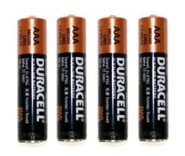 Duracell AAA 1.5 Volt batteries 4 pack Copper Top Alkaline