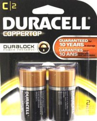 Duracell C CELL 1.5 Volt batteries 4 pack Copper Top Alkaline batteries