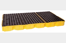 6 drum spill pallet or containment pallet Low Profile Spill Containment Platform model 1686