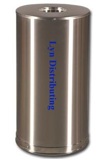 Flat Top Trash Can Open Top Trash Can Stainless Steel 15 Gallon capacity with chrome trim