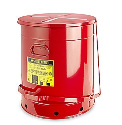 Fire Safe Oily Rag Waste Cans 21 Gallon Size Red Metal Step on Opening