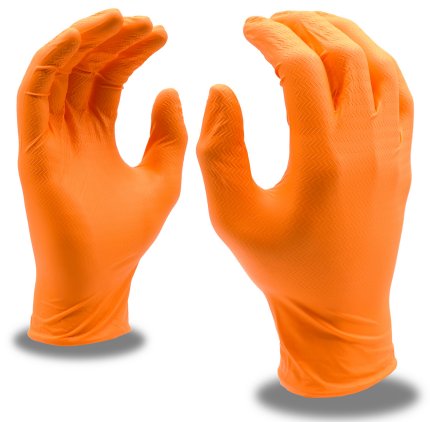 NITRILE GLOVE 6 MIL ORANGE POWDER FREE X LARGE 100 PER BOX