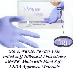 Disposable nitrile gloves powder free  Blue   100 per box GNPR 5 MIL