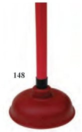 Plunger red with handle that is non marking with a soft rubber head Number 148