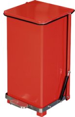 Step On Trash Can red metal 12 gallon with Quiet Closing Lid