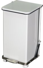 Step On Trash Can White metal 12 Gallon with Quiet Closing Lid