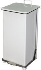 Step On Trash Can White 24 Gallon metal with Quiet Closing Lid