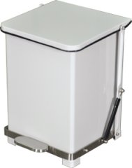 Step On Trash Can White metal 7 gallon with Quiet Closing Lid
