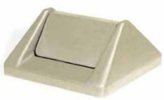Square Trash can Lid  Beige  Swing Top Lid Peaked design makes refuse disposal easy T1600BE