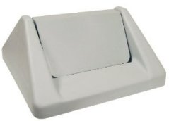 Square Trash can Lid  Grey  Swing Top Lid Peaked design makes refuse disposal easy T1600GY