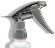 Trigger sprayer chemical resistant with 9.25 inch pickup tube. grey