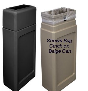 Trash can wall hugging aesthetically pleasing with hidden trash bags 13 gallon size Black