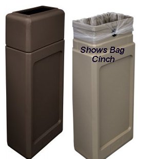 Trash can wall hugging aesthetically pleasing with hidden trash bags 13 gallon size Dark Brown