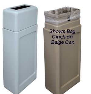 Trash can wall hugging aesthetically pleasing with hidden trash bags 13 gallon size Grey