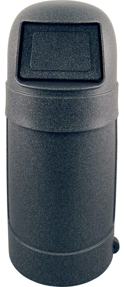 Trash can Round Top Black Granite 24 gallon capacity Heavy duty plastic for Indoor or Outdoors