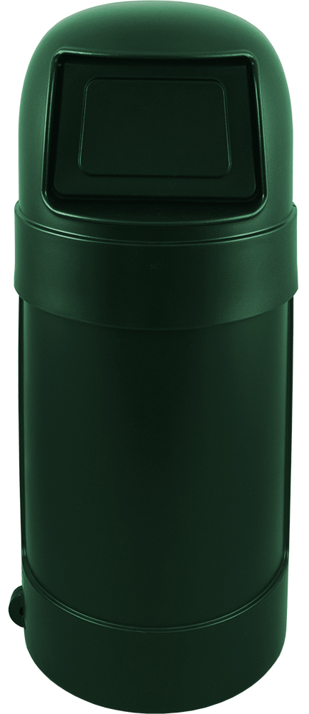 Trash can Round Top Green 24 gallon capacity Heavy duty plastic for Indoor or Outdoors