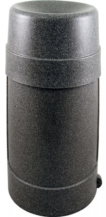 Trash can Round Funnel Top Black Granite 24 gallon capacity Heavy duty plastic for Indoor or Outdoors.