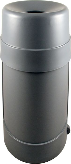 Trash can Round Funnel Top Grey 24 gallon capacity Heavy duty plastic for Indoor or Outdoors.
