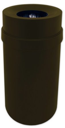 Trash can Funnel Top Brown 35 gallon capacity Heavy duty plastic for Indoor or Outdoors.
