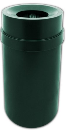 Trash can Funnel Top Green 35 gallon capacity Heavy duty plastic for Indoor or Outdoors.