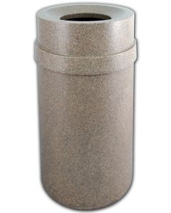Trash can Funnel Top River Stone 35 gallon capacity Heavy duty plastic for Indoor or Outdoors.